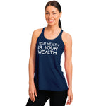 WOMEN'S YOUR HEALTH IS YOUR WEALTH TANK TOP (Navy)