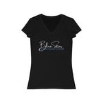 WOMEN'S BLUE STAR FANATICS V-NECK (White / Navy Print)