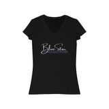 WOMEN'S BLUE STAR FANATICS V-NECK (White / Navy Print)