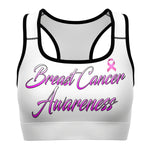 BREAST CANCER AWARENESS SPORTS BRA (White)