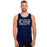 MEN'S YOUR HEALTH IS YOUR WEALTH TANK TOP (Navy)