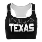 DALLAS TEXAS SPORTS BRA (Black)