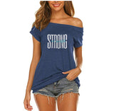 "Strong & Beautiful" Off the Shoulder Shirt