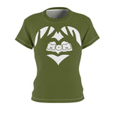 MY MOM MY HEART T-SHIRT (Military Green / White)