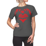MY HEART MY MOM T-SHIRT (Dark Gray / Red)