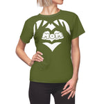 MY MOM MY HEART T-SHIRT (Military Green / White)