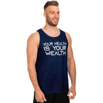 MEN'S YOUR HEALTH IS YOUR WEALTH TANK TOP (Navy)
