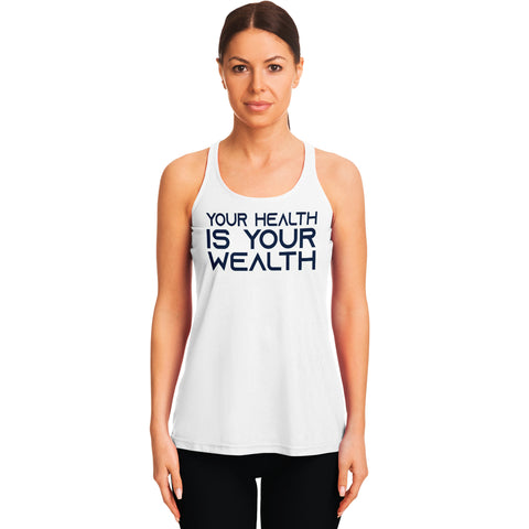 WOMEN'S YOUR HEALTH IS YOUR WEALTH TANK TOP (White)