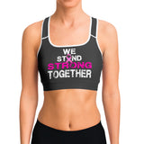 WE STAND STRONG TOGETHER SPORTS BRA (Gray)