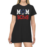 MOM OF BOYS T-Shirt Dress (White Print)
