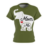 MOM & ME ELEPHANT T-SHIRT (Military Green / White)