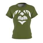 MY MOM MY HEART T-SHIRT (Military Green / White)