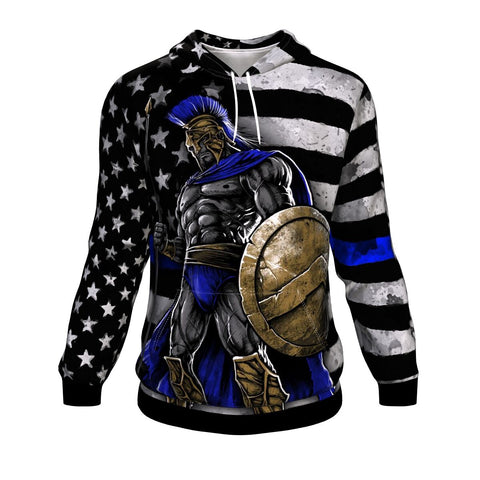 BLUE LINE WARRIOR HOODIE