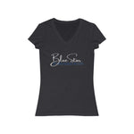 WOMEN'S BLUE STAR FANATICS V-NECK (White / Navy Print)