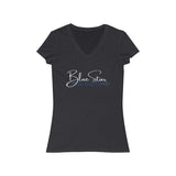 WOMEN'S BLUE STAR FANATICS V-NECK (White / Navy Print)