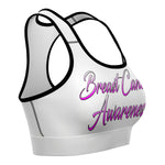 BREAST CANCER AWARENESS SPORTS BRA (White)