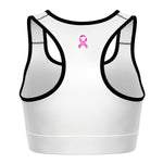 BREAST CANCER AWARENESS SPORTS BRA (White)