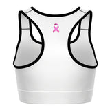 BREAST CANCER AWARENESS SPORTS BRA (White)
