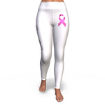 BREAST CANCER AWARENESS YOGA PANTS (White)