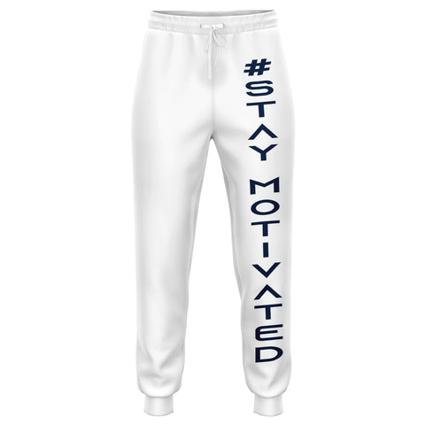 STAY MOTIVATED JOGGING PANTS (White / Navy)