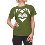 MY MOM MY HEART T-SHIRT (Military Green / White)