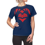 MY HEART MY MOM T-SHIRT (Navy Blue / Red)