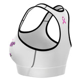 BREAST CANCER AWARENESS SPORTS BRA (White)