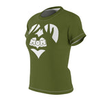 MY MOM MY HEART T-SHIRT (Military Green / White)