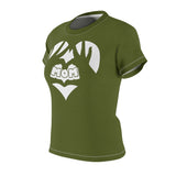 MY MOM MY HEART T-SHIRT (Military Green / White)