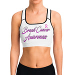 BREAST CANCER AWARENESS SPORTS BRA (White)