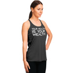 WOMEN'S YOUR HEALTH IS YOUR WEALTH TANK TOP (Gray)