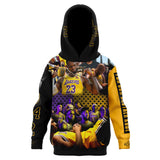Custom Designed Youth Pullover Hoodie commemorating the 2020 NBA Finals when the Lakers won in Honor of the Black Mamba Kobe Bryant and Gianna Bryant