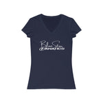 WOMEN'S BLUE STAR FANATICS V-NECK T-SHIRT (White Print)