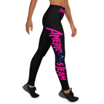 AMERICA'S TEAM YOGA LEGGINGS (Black / Hot Pink Print / Blue Star)