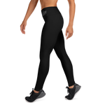 AMERICA'S TEAM YOGA LEGGINGS (Black / Gray Print / Blue Star)