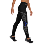 AMERICA'S TEAM YOGA LEGGINGS (Black / Gray Print / Blue Star)