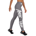 AMERICA'S TEAM YOGA LEGGINGS (Gray / White Print / Gray Star)