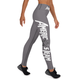 AMERICA'S TEAM YOGA LEGGINGS (Gray / White Print / Gray Star)