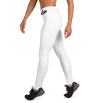 AMERICA'S TEAM YOGA LEGGINGS (White / Black Print / Blue Star)