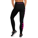 AMERICA'S TEAM YOGA LEGGINGS (Black / Hot Pink Print / Blue Star)