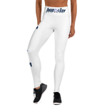 AMERICA'S TEAM YOGA LEGGINGS (White / Navy Print / Blue Star)
