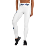 AMERICA'S TEAM YOGA LEGGINGS (White / Navy Print / Blue Star)