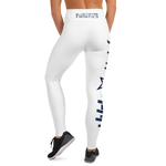 AMERICA'S TEAM YOGA LEGGINGS (White / Navy Print / Blue Star)