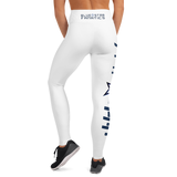 AMERICA'S TEAM YOGA LEGGINGS (White / Navy Print / Blue Star)