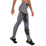 AMERICA'S TEAM LEGGINGS (Gray / Black Print / Blue Star)