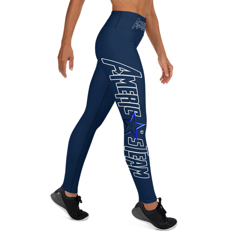AMERICA'S TEAM LEGGINGS (Navy / White Trim / Blue Star)