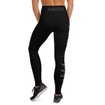 AMERICA'S TEAM YOGA LEGGINGS (Black / Gray Print / Blue Star)