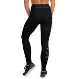 AMERICA'S TEAM YOGA LEGGINGS (Black / Gray Print / Blue Star)